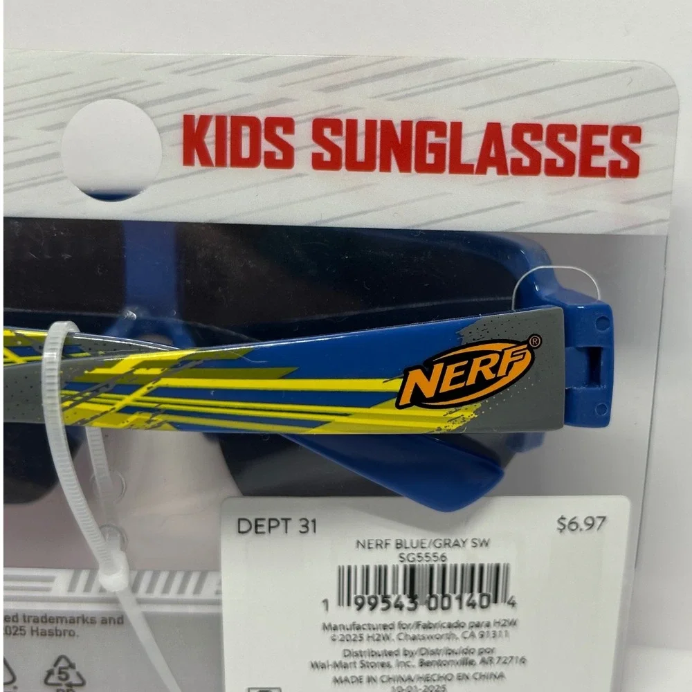 Nerf Arkaid Kids Sunglasses Blue Sport Wrap Shield UV Protection Summer Beach